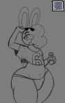4_fingers anthro beverage beverage_can big_butt bikini_thong bottom_heavy bulge butt clothing crop_top energy_drink eyebrows eyelashes eyewear femboy fingers grand_theft_auto grand_theft_auto_vi gta_vi_cover_girl hair hair_over_eye hi_res huge_butt lagomorph leporid long_eyelashes looking_at_viewer male mammal monster_energy one_eye_obstructed open_mouth pear-shaped_figure rabbit rockstar_games shirt solo sunglasses sunglasses_lift surprised swimwear thick_eyebrows thick_thighs topwear wide_eyed wide_hips yan_(yanafterdark) yanafterdark
