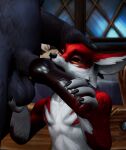 3d_(artwork) absurd_res anatomically_correct anatomically_correct_genitalia anatomically_correct_penis animal_genitalia animal_penis anthro balls big_balls big_penis blizzard_entertainment canid canine canine_genitalia canine_penis canis digital_media_(artwork) duo fox fur genitals handjob hi_res hybrid knot knotted_penis larger_anthro larger_male male male/male male_anthro mammal nuber nude nude_anthro nude_male oral penile penis penis_tip pink_penis servicing_from_below sex sheath size_difference smaller_anthro smaller_male smile sniffing vulpera warcraft wolf wolfdog