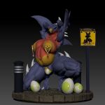 3d_(artwork) anthro areola big_breasts breasts butt claws clitoral_hood clitoris crouching digital_media_(artwork) dragon egg female fin garchomp generation_4_pokemon genitals huge_breasts inflation knocker_piercing looking_at_viewer morgan_morningstar muscular muscular_anthro mythological_creature mythological_scalie mythology nintendo nipple_piercing nipples nude oviposition piercing pokemon pokemon_(species) pokemon_egg pokemorph pregnant pregnant_female public scalie solo spikes spread_legs spreading street street_lamp thick_thighs vaginal_oviposition vulva warning yellow_areola yellow_nipples