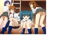  doi_shizuha duplicate honjo_mikaze jpeg_artifacts kikuhara_karin nakamura_ayamo no_panties pussy school_uniform stratos_4 