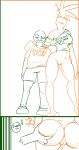 4chan_anon after_sex anthro avian barefoot beakless belly bird blush bottomless bottomless_anthro bottomless_female bottomwear breasts bubble_butt butt butt_focus butt_grab butt_squeeze chicken chiclet_(roommates) clothed clothing colored_outline duo english_text eyelashes eyes_closed feather_hair feather_hands feathers feet female female_on_human five_nights_at_freddy's footwear galliform genitals green_outline hand_on_butt hand_on_shoulder happy head_feathers hi_res human human_on_anthro implied_cum_inside interspecies larger_anthro larger_female long_arms long_legs loose_shirt male male/female male_on_anthro mammal mike_schmidt mostly_nude mouth_scar no_bra no_underwear orange_outline outline partially_clothed phasianid presenting presenting_hindquarters presenting_vulva pseudo_hair roommates:motha scottgames shirt shoes shorts simple_background size_difference slippers smaller_human smaller_male smile squeezing standing t-shirt teasing teasing_partner text text_on_clothing text_on_shirt text_on_topwear tired topwear topwear_only unknown_artist vulva white_background wide_hips