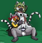 2026 4_fingers absurd_res accessory anthro anthro_on_anthro anthro_penetrated anthro_penetrating anthro_penetrating_anthro ball_tuft balls big_breasts big_penis black_clothing black_eyes black_jacket black_nose black_penis black_stripes black_topwear black_vulva bodily_fluids bottomless bouncing_breasts breasts breath brown_eyes chair_position clitoris clothed clothing cute_fangs erection eyewear fan_character fangs felino female female_on_top female_penetrated feng_(felino) fingers from_behind_position fur genital_fluids genitals green_background green_clothing green_hair green_jacket green_topwear grey_inner_ear grey_inner_ear_fluff hair headband hi_res inner_ear_fluff intraspecies jacket kneeling lemur looking_at_another looking_up male male/female male_on_bottom male_penetrating male_penetrating_female mammal markings motion_lines on_bottom on_top one_eye_closed open_clothing open_jacket open_mouth open_topwear penetration penis pixile_studios primate pupils red_headband red_scarf ring-tailed_lemur scarf sex shoulder_grab simple_background smile smirk strepsirrhine striped_body striped_fur striped_genitalia striped_markings striped_penis striped_tail stripes sunglasses super_animal_royale tail tail_markings teeth thick_penis topwear tuft vaginal vaginal_fluids vaginal_penetration vulva white_balls white_penis yellow_eyewear yellow_sclera yellow_sunglasses