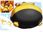2026 air_inflation anthro balloon balloon_popping belly big_belly big_breasts body_inflation breasts brown_body brown_fur brown_hair clothed clothing colored digital_media_(artwork) domestic_cat english_text felid feline felis female fur gameoverse glitch_productions hair hi_res huge_belly huge_breasts hyper hyper_belly hyper_inflation inflatable inflation kit_bodega mammal onomatopoeia poof_effect popping sharkbubble simple_background solo sound_effects spherical_inflation text