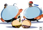 2024 absurd_res anthro belly big_belly black_hair brown_hair burmecian clothing female final_fantasy final_fantasy_ix g-mangastudio group hair hi_res huge_belly hyper hyper_belly mammal moogle overweight purple_hair rodent shirt square_enix topwear