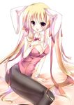  absurdres amane_ruri animal_ears breasts bunny_ears bunny_girl bunnysuit cleavage highres long_hair md5_mismatch medium_breasts original pantyhose sitting solo very_long_hair 