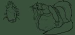 ambiguous_gender ambiguous_prey anthro belly belly_grab belly_on_ground big_belly big_breasts black_and_green boa_(snake) bodily_fluids breast_squish breasts burping cleavage clothed clothing fangs female female_pred forked_tongue hair hi_res imprint inkvore jewelry long_neck long_tail long_tongue lying monochrome muffled multiple_prey necklace on_front overweight reptile saliva scalie snake squish swallowing swallowing_sound_effect tail teeth tongue vore