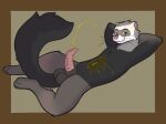 anatomically_correct anatomically_correct_genitalia anatomically_correct_penis animal_genitalia animal_penis balls black_body black_fur bodily_fluids domestic_ferret erection facial_markings fluffy fluffy_tail frenum_ladder frenum_piercing fur genital_fluids genital_piercing genitals grey_body grey_fur head_markings hi_res honeydew_wolf ladder_piercing male mammal markings mask_(marking) mustelid mustelid_penis musteline peeing peeing_on_self penis penis_piercing piercing pink_nose polecat_(mustelid) smile smiling_at_viewer smirk smirking_at_viewer solo tail tan_body tan_fur true_musteline urine urine_on_self watersports weasel whiskers white_body white_fur