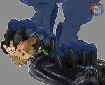absurd_res anthro bdsm being_stepped_on blush bodily_fluids bound cage canid canine chastity_cage chastity_device claws drooling duo egg_vibrator erection feet genital_fluids hi_res hyena latex licking male mammal mythological_canine mythological_creature mythology paws precum saliva sex_toy size_difference sweat tongue vibrator werecanid werecanine werecreature werewolf yamatopawa