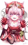  1girl animal_ear_fluff animal_ears antenna_hair commentary_request eiyuu_densetsu fingerless_gloves gloves goggles goggles_on_headwear hakui_koyori highres hololive light_blush looking_at_viewer open_mouth overalls pink_eyes pink_hair pink_shorts red_overalls shorts simple_background sora_no_kiseki tinybiard tita_russell tool_belt toolbox virtual_youtuber wolf_ears wolf_girl 