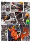 10_panel_comic 2026 abs alcohol alcohol_consumption anthro arrested bakugan belt beverage beverage_can black_body blue_clothing blue_shirt blue_topwear bottle bulge close-up clothing color_coded_text comic container crossed_arms crushed_can crushing_can dialogue drago_(bakugan) dragon dragonoid_(bakugan) drinking_beer english_text green_eyes group hand_on_shoulder haziran head_down head_horn helios_(bakugan) hi_res holding_bottle holding_container holding_object horn jumpsuit leonidas_(bakugan) male mixing multiple_scenes mythological_creature mythological_scalie mythology naga_(bakugan) opening_bottle orange_body orange_clothing orange_jumpsuit page_number pecs police police_hat police_officer police_uniform prison_cell prison_uniform profanity red_eyes sad scalie sellon shirt shocked sitting speech_bubble tail text topwear uniform white_clothing white_shirt white_topwear wide_eyed wingless_dragon yellow_horn