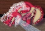 all_fours anus balls conrad_(drag'n_wash) drag'n_wash dragon erection feral gator_dragon_games genitals hair hi_res looking_pleasured male mythological_creature mythological_scalie mythology orangestheasd penis raised_leg scalie soap solo species_transformation suds tail tongue tongue_out transformation water wet wet_body