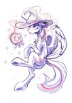 absurd_res clothing equid equine feathers female feral flying friendship_is_magic hasbro hat headgear headwear hi_res hooves horn horse magic_aura magic_orb magic_user mammal my_little_pony mythological_creature mythological_equine mythology pony simple_background solo sparkles stirren traditional_media_(artwork) twilight_sparkle_(mlp) winged_unicorn wings witch_hat