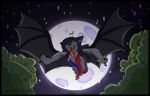 2016 anthro artist_name black_border black_hair border canid canine dated detachable detachable_torso fangs female flag_bandanna flying fox full_moon glowing glowing_eyes grey_body guts hair intestines jhonskii kerchief long_tongue mammal manananggal membrane_(anatomy) membranous_wings modular moon mythology night open_mouth organs philippine_mythology philippines solo story story_in_description teeth text tongue tongue_out wings