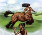 abs absurd_res ambiguous_species big_breasts black_hair breasts censored centaur dark_body dark_skin equid equid_taur european_mythology exercise female greek_mythology hair hi_res human humanoid_taur mammal mammal_taur muscular muscular_arms muscular_female muscular_taur mythology nude_taur outside taur zarzaliel