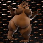 1:1 3d_(artwork) 3d_animation animated animated_gif anthro bear belly big_belly big_breasts bouncing bouncing_belly bouncing_breasts breasts dewlap_(anatomy) digital_media_(artwork) fat_bear_week female genitals huge_belly huge_thighs jiggling loop low_res mammal nipples nude obese obese_anthro overweight overweight_anthro pattern_background pthalo raised_hands short_playtime simple_background thick_thighs thigh_jiggle vulva yrsa_(pthalo)