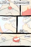 2:3 anthro anus autumn_(snoiifoxxo) balls blush blush_lines bodily_fluids body_blush canid canine clothed clothing comic cum cum_drip dialogue dripping duo ejaculation english_text female fox genital_fluids genitals grinding hi_res hoodie leaking leaking_cum male male/female mammal mouse murid murine penis rat_tail rodent shaking snoiifoxxo speech_bubble tail text topwear trembling under_clothes vulva vulva_blush