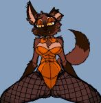 2026 anthro big_breasts biped black_body black_ears black_fur black_nose black_tail black_tail_tip blue_background bow_tie breasts brown_body brown_ears brown_fur brown_tail bunny_costume canid canine clothed clothed_anthro clothed_female clothing costume digital_media_(artwork) dipstick_tail ear_piercing ear_ring fangs female female_anthro fishnet_clothing fishnet_leggings fishnet_legwear fox fur glistening glistening_eyes honoka_(soulcentinel) leggings legwear leotard looking_down low_res mammal markings mouth_closed multicolored_body multicolored_ears multicolored_fur orange_bow_tie orange_clothing orange_eyelids orange_eyes orange_leotard piercing pixel_(artwork) pupils ring_piercing simple_background sitting solo spread_legs spreading strapless_clothing strapless_leotard tail tail_markings tan_inner_ear teeth torn_ear two_tone_ears two_tone_tail waketab