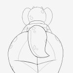 1:1 2026 2d_animation animated animated_gif anthro big_butt bottomwear butt butt_focus clothing digital_drawing_(artwork) digital_media_(artwork) female hi_res horn huge_butt huge_thighs kobold loincloth looking_at_viewer low-angle_view monochrome mythological_creature mythological_scalie mythology piko_(simplifypm) potoobrigham rear_view reptile scalie short_playtime sitting sitting_on_viewer smile solo tail thick_tail thick_thighs