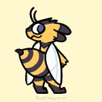 1:1 2d_animation aliasing ambiguous_gender animated animated_gif antennae_(anatomy) anthro arthropod arthropod_abdomen bee bizart black_body black_eyes black_sclera blue_eyes butt butt_focus chibi dancing digital_drawing_(artwork) digital_media_(artwork) frame_by_frame fur hip_sway hymenopteran insect looking_at_viewer looking_back low_res neck_tuft nude nude_ambiguous nude_anthro open_mouth presenting presenting_hindquarters rear_view shaking_butt shiva_(bizart) short_playtime simple_background smile solo stinger tail tail_motion tailwag teeth text tuft wings yellow_body