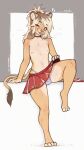 2026 5_fingers absurd_res anthro artist_name bangs biped blonde_hair bottomwear brown_hair choker clothed clothing collarbone colored detailed digital_drawing_(artwork) digital_media_(artwork) eyebrows eyelashes facial_markings fangs felid femboy femboy_lion_(koiyaroid) feminine fingers hair head_markings hi_res inner_ear_fluff jewelry lion long_hair looking_at_viewer male male_anthro mammal markings multicolored_hair navel necklace pantherine panties portrait shaded shirt signature silviaxrk simple_background skirt solo teeth text three-quarter_portrait tied_hair topwear tuft two_tone_hair underwear white_background yellow_eyes