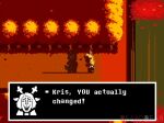 anthro canid changed_(video_game) crossover dark_latex deer deltarune dialogue dialogue_box duo english_text female goo_creature humor lake mammal meme new_world_deer noelle_holiday plant pun reindeer shadow shadowed_face tail text third-party_edit tree undertale_(series) weird_route