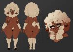 5_fingers absurd_res anthro areola aslantoledo big_areola big_breasts big_butt big_eyes big_nipples blonde_hair bovid breasts brown_areola brown_body brown_eyes brown_nipples brown_nose butt caprine cel_shading clitoral_hood cloven_hooves curly_hair curvy_figure dark_body dark_skin digital_drawing_(artwork) digital_media_(artwork) elderly eyewear female fingers freckled_breasts freckled_butt freckled_legs freckled_shoulders freckled_thighs freckles fur genitals glasses grey_background hair hi_res hooves huge_breasts humanoid_genitalia humanoid_hands humanoid_vulva jackqueline_heiser lips long_hair looking_at_viewer mammal mature_female model_sheet mole_on_face narrowed_eyes navel neck_tuft nipples pubes rectangular_glasses red_body shaded sheep shetland_sheep short_tail simple_background smile solo source_request tail thick_thighs tuft voluptuous vulva wearing_glasses wide_hips wool_(fur) wool_hair wrinkles