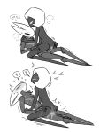 anthro arthropod between_legs blush butt dialogue digital_drawing_(artwork) digital_media_(artwork) duo english_text featureless_chest female flat_chested genitals gynomorph gynomorph/female happy heart_symbol hi_res hollow_knight:_silksong hollow_knight_(franchise) hornet_(hollow_knight) intersex intersex/female intimate kneeling lace_(hollow_knight:_silksong) looking_at_another looking_pleasured love lying meoutaa motion_lines narrowed_eyes nude on_another on_back penetration penile penile_penetration penis segmented_body sex shaking simple_background sitting speech_bubble spread_legs spreading team_cherry text vaginal vaginal_penetration