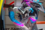 3d_(artwork) anthro blue_body blue_eyes blue_fur blue_nose bodily_fluids body_writing canid canine canis cum cum_all_over cum_drip cum_everywhere cum_in_hair cum_in_mouth cum_inside cum_on_body cum_on_face cum_on_penis cumshot cumshot_in_mouth degradation degradation_kink degradation_text deuzear digital_media_(artwork) disgusted_expression disgusted_face domestic_dog dripping duo ejaculation elvor_deuzear elvor_xaetri_(artist) fur genital_fluids genitals hair male male/male mammal markings messy open_mouth penis solo tally tally_marks white_body white_fur