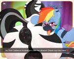 after_anal after_oral after_rimming anal anus backsack balls big_anus big_butt black_hair black_mane black_tail blue_body blue_fur blurred_text blush blush_lines bodily_fluids body_blush butt butt_blush butt_focus candaulism dialogue dripping duo english_text equid equine equine_anus eyebrows eyelashes female female_rimming_male feral feral_on_feral folded_wings friendship_is_magic fur genitals hair half-closed_eyes hand_on_butt hasbro head_on_butt hi_res horn horse huge_anus intraspecies looking_at_viewer looking_away male male/female male_focus male_penetrated male_rimmed mammal mane multicolored_hair multicolored_mane multicolored_tail musk my_little_pony mythological_creature mythological_equine mythology narrowed_eyes oblivious open_mouth oral pegasus penetration perineum pony pony_dreaming presenting presenting_balls presenting_hindquarters presenting_partner puffy_anus purple_eyes quadruped raceplay rainbow_dash_(mlp) rainbow_hair rainbow_mane rainbow_tail raised_arm rear_view rimming rimming_male saliva saliva_drip saliva_on_anus saliva_on_balls saliva_on_face saliva_on_tongue saliva_string selfie sex snapchat steam striped_(kink) striped_body stripes tail text third-party_edit tongue tongue_out unicorn_horn white_body white_fur wide_hipped_feral wide_hipped_male wide_hips wings zebra