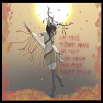 1:1 ancient anthro antlers autumn black_hair canid canine canis clothed clothing coyote crossdressing deadkiyote femboy fur grey_body grey_fur hair hi_res horn magic magic_user male mammal norse norse_runes proto-germanic_text runes shaman slim tribal tribal_spellcaster vincent_kijot
