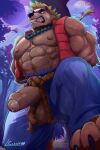 2026 abs absurd_res angry anthro aroused backsack ball_tuft balls bared_teeth beaded_jewelry beaded_necklace beads belt biceps big_balls big_muscles big_penis blonde_hair blue_bottomwear blue_clothing blue_pants bodily_fluids bottomwear braided_hair brown_body brown_fur canid canine canis claws clenched_teeth clothed clothing denim denim_bottomwear denim_clothing digital_drawing_(artwork) digital_media_(artwork) digital_painting_(artwork) domestic_dog dripping erection exaggerated_proportions fangs foreskin forest forest_background forgotten_island fur fuzzy_balls genital_fluids genitals glans hair hi_res huge_arms huge_chest huge_muscles huge_penis huge_thighs humanoid_genitalia humanoid_penis hyper hyper_muscles jeans jewelry large_build lobo_cobalto looking_at_viewer low-angle_view male mammal markings muscular muscular_anthro muscular_male necklace night nude outside painting_(artwork) pants pawpads penile penis penis_poking_out penis_tip plant precum precum_drip presenting presenting_balls presenting_penis raww_(forgotten_island) red_clothing red_topwear red_vest rope rope_belt shaded sharp_teeth signature simple_background snarling solo spiky_hair standing teeth teeth_showing text thick_penis thick_thighs toothy_grimace topless topless_anthro topless_male topwear tree tuft vest wide_hips wolf