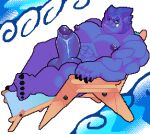 2026 2d_animation animated animated_gif anthro beach beast_(marvel) big_penis blue_body blue_fur blush chair digital_media_(artwork) erection eyewear felid feline fur furniture genitals glasses hank_mccoy humanoid_genitalia humanoid_heel humanoid_penis loop lying male mammal marvel morinetsu muscular muscular_anthro muscular_male on_back palm_tree penis pixel_(artwork) pixel_animation plant sea seaside short_playtime solo superhero tree water x-men