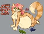 2026 abdominal_bulge ambiguous_gender ambiguous_prey anthro big_breasts biped breasts dialogue digestion_implied digestion_noises domestic_cat duo english_text fangs featureless_breasts felid feline felis female female/ambiguous fur green_eyes hair implied_fatal implied_unbirth mammal muffled_screaming muffled_speech onomatopoeia orange_body orange_fur pink_hair pink_nose rumbling_stomach scott_calico sound_effects striped_body striped_fur stripes struggling struggling_prey talking_to_prey teeth text vore vore_implied wide_hips ziti_(scott_calico)