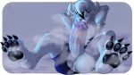 16:9 absurd_res anthro armpit_hair autofellatio ball_tuft balls big_balls big_feet big_penis black_pawpads blue_eyes body_hair circumcised circumcision_scar claws clothing clothing_aside feet fur generation_7_pokemon genital_scar genitals glans grey_body hair hands_behind_head hi_res huge_balls huge_feet huge_penis humanoid_genitalia humanoid_penis lazaxus lycanroc lykarius_silverfang_(its_sephy) male masturbation musky_balls musky_feet musky_penis nintendo nipples oral oral_masturbation pawpads penile penile_masturbation penis pokemon pokemon_(species) pupils scar simple_background solo thick_penis tuft underwear underwear_aside white_body white_fur white_hair white_pupils widescreen