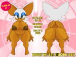 4:3 advertisement anthro bat big_breasts big_butt blue_eyeshadow breasts butt camel_toe cleavage clothed clothing dark_nipples doll eyelashes eyeshadow fake_advertisement female front_and_back front_view fur genitals green_eyes hi_res huge_breasts huge_butt makeup mammal navel nipples nude rear_view rouge_the_bat sega shortstack solo somethinsour sonic_the_hedgehog_(series) tail tan_body thick_thighs vulva white_body white_fur wide_hips