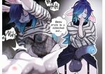 2026 abdominal_bulge anthro areola aroused balls big_balls big_penis blue_areola blue_blush blue_eyes blue_hair blue_penis blush breasts clothing dress english_text erection faceless_character faceless_female female fishnet_clothing foreskin genitals gynomorph gynomorph_anthro hair hi_res huge_balls huge_penis humanoid_genitalia humanoid_penis in_heat intersex intersex_anthro lagomorph leporid lingerie looking_pleasured mammal moan nude nude_female pattern_clothing pattern_shirt pattern_topwear penis pita_potato rabbit sex shirt striped_clothing striped_shirt striped_topwear stripes text thought_bubble topwear vein veiny_penis