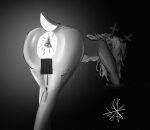 anthro antlers anus big_anus big_butt black_and_white butt butt_focus censored censored_genitalia censored_vulva deer deltarune eyelas female fur glistening glistening_anus glistening_body hair hi_res horn looking_at_viewer looking_back mammal monochrome noelle_holiday nude pose presenting rear_view scut_tail short_tail simple_background solo tail undertale_(series)