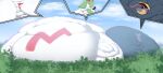 2025 absurd_res belly big_belly blue_sky feral fur generation_3_pokemon gigantamax_pokemon green_hair group hair hi_res huge_belly hyper hyper_belly kirlia morbidly_obese nintendo obese outside overweight pokemon pokemon_(species) seviper shweetmagnet sky trio white_body white_fur zangoose