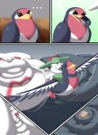 2025 absurd_res beak belly big_belly comic feral fur generation_3_pokemon green_hair group hair hi_res huge_belly hyper hyper_belly kirlia morbidly_obese nintendo obese outside overweight pokemon pokemon_(species) red_eyes seviper shweetmagnet swellow taillow white_body white_fur wings zangoose