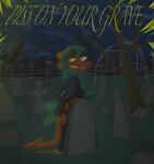 alternative_fashion ambiguous_species anthro bodily_fluids boots cate_wurtz cemetery city city_background clothed clothing english_text eyeliner female footwear fur genital_fluids goth hair lamezone lenore_(lamezone) long_hair long_sleeve_shirt makeup night orange_body orange_fur panties panties_down partially_clothed peeing peeing_on_ground plant shoes solo teal_hair text tombstone tree underwear underwear_down urine urine_on_ground watersports