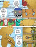 2020 abs agumon anthro balls bandai_namco big_balls big_penis comic dark_glans dark_nipples datamon digimon digimon_(species) english_text forced geng genitals green_liquid green_pupils hi_res machine machine_bondage male milking_machine milking_machine_on_male muscular muscular_anthro muscular_male nude_anthro nude_male pecs penis pupils rape right_to_left sex sharp_teeth submissive submissive_male suction_device syringe syringe_in_chest syringe_in_pecs teeth text url yellow_body yellow_skin