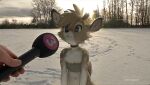 2026 2_horns 5_fingers :< ambiguous_anthro ambiguous_focus ambiguous_gender ambiguous_human anthro anthro_focus antlers artist_name bangs biped bottomless broken_antler broken_horn brown_body brown_fur chest_tuft choker clothed clothed_ambiguous clothed_anthro clothing collarbone colored deer deer_being_interviewed detailed digital_drawing_(artwork) digital_media_(artwork) draw_over duo electronics facial_tuft fingers flower_on_head footprint fur half-length_portrait hi_res holding_microphone holding_object horn human humor jewelry koiyaroid koiyaroid_(character) looking_at_another male_(lore) mammal microphone mixed_media navel necklace number photography_(artwork) plant portrait pose shaded signature snow solo_focus text topwear topwear_only tree tuft white_body white_fur