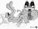 2026 4_fingers amphibian anal anthro anus artist_name balls bed black_eyeshadow blush blush_lines bodily_fluids bow_(feature) clothing duo erection eyelashes eyeshadow female fingers floppy_ears fluffy fluffy_tail frog frufrusbin furniture genital_fluids genitals glitch_productions gloves gloves_only handwear handwear_only heart_symbol hearts_around_head hi_res humanoid_genitalia humanoid_hands humanoid_penis jax_(tadc) lagomorph leaking_precum leporid long_ears long_tongue makeup male male/female mammal monochrome mostly_nude nude on_bed oral patreon patreon_logo penis perineum plantigrade precum rabbit ribbit_(tadc) rimming rosy_cheeks scut_tail sex short_tail tail text the_amazing_digital_circus tongue watermark