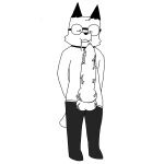 :3 absurd_res animal_genitalia animal_penis anthro aroused_smile balls big_penis bodily_fluids canid canine canine_genitalia canine_penis choker clothed clothing cute_fangs drooling erection expansion eyewear fangs femboy fox foxfreeguy genital_expansion genitals glasses hand_behind_back hi_res huge_penis hyper hyper_genitalia hyper_penis jewelry knot legwear looking_at_viewer male mammal necklace nerd penis penis_expansion saliva saliva_string standing teeth thigh_highs topless topless_anthro topless_male vein veiny_balls veiny_penis wearing_glasses