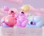 3d_(artwork) anal anal_penetration ass_up butt clothing colored digital_media_(artwork) eyes_closed half-closed_eyes happy looking_at_another looking_at_viewer looking_back looking_back_at_viewer male male/male narrowed_eyes oral penetration pink_body pinup pose rimming roblox roblox_skin robloxian sex silly sillyzilly0w0 sky teapot teapot_googly_eyes teapot_on_head
