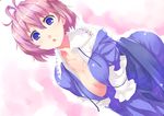  blue_eyes breasts cleavage japanese_clothes large_breasts no_hat no_headwear open_clothes open_mouth pink_hair pino_(birthdayparty) saigyouji_yuyuko short_hair solo touhou 