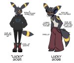 2026 absurd_res anthro artist_name black_body black_boots black_bottomwear black_clothing black_collar black_footwear black_fur black_hair black_hoodie black_nose black_pants black_text black_topwear boots bottomwear cigarette cigarette_in_mouth clothed clothed_anthro clothed_male clothing collar dipstick_ears dipstick_tail directional_arrow ear_markings eeveelution electronics english_text footwear front_view fur fur_markings generation_2_pokemon hair hair_over_eye hand_in_pocket headphones hi_res hoodie hunched_over looking_at_viewer lucky_(odeko-yma) male markings multicolored_body multicolored_ears multicolored_fur nintendo object_in_mouth odeko-yma pants pockets pokemon pokemon_(species) pokemorph red_eyes ring_(marking) ringed_ears ringed_tail shirt shoes simple_background slouching smoke smoking smoking_cigarette solo spiked_collar spikes standing striped_markings striped_tail stripes tail tail_markings tank_top text topwear umbreon white_background white_clothing white_shirt white_tank_top white_topwear yellow_body yellow_fur yellow_sclera