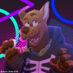 1:1 2025 absurd_res anthro brown_body brown_fur bust_portrait canid canine canis clothing collar domestic_dog epic_games eyebrows fortnite fur great_dane hanna-barbera hi_res hoodie jeyco_shiba male mammal mastiff molosser open_mouth portrait scooby-doo scooby-doo_(fortnite) scooby-doo_(series) solo teeth tongue tongue_out topwear