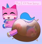 2025 absurd_res animate_inanimate blue_eyes blue_horn blue_tail cartoon_network chimera clothed clothing dialogue diaper diaper_creature diaper_only diaper_transformation domestic_cat duo english_text equid equine feces felicity_(rainbow_butterfly_unicorn_kitty) felid feline felis female feral fur hi_res horn hybrid lego looking_back mammal merrit_(artist) multicolored_body multicolored_fur mythological_creature mythological_equine mythology open_mouth pink_body pink_fur pooping rainbow_butterfly_unicorn_kitty soiled_diaper soiling soiling_diaper tail text the_lego_movie topless two_tone_body two_tone_fur two_tone_tail unclean_diaper unicorn unicorn_horn unikitty unikitty! used_diaper using_diaper wearing_diaper white_tail