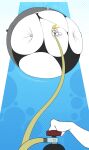 air_inflation anthro avian belly big_belly bird body_inflation bottomwear canister chip_(chipchell) chipchell clothed clothing cockatoo digital_media_(artwork) feathers female floating hair hi_res hose hose_inflation huge_belly hyper hyper_belly hyper_inflation inflation motion_lines parrot simple_background solo spherical_inflation topwear white_body white_feathers yellow_body yellow_feathers